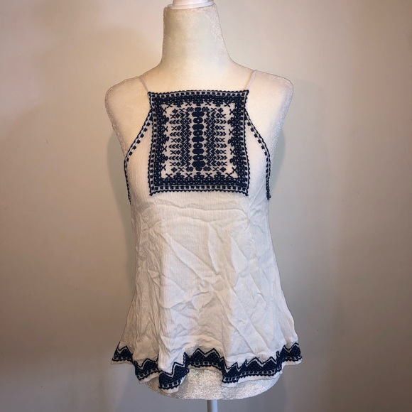Urban Outfitters Tops - Urban outfitters blue embroidered top.